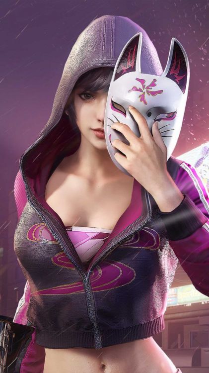Masque de Fille Pubg, Feu Libre de Garena, Android, IOS, Vêtement. Wallpaper in 576x1024 Resolution