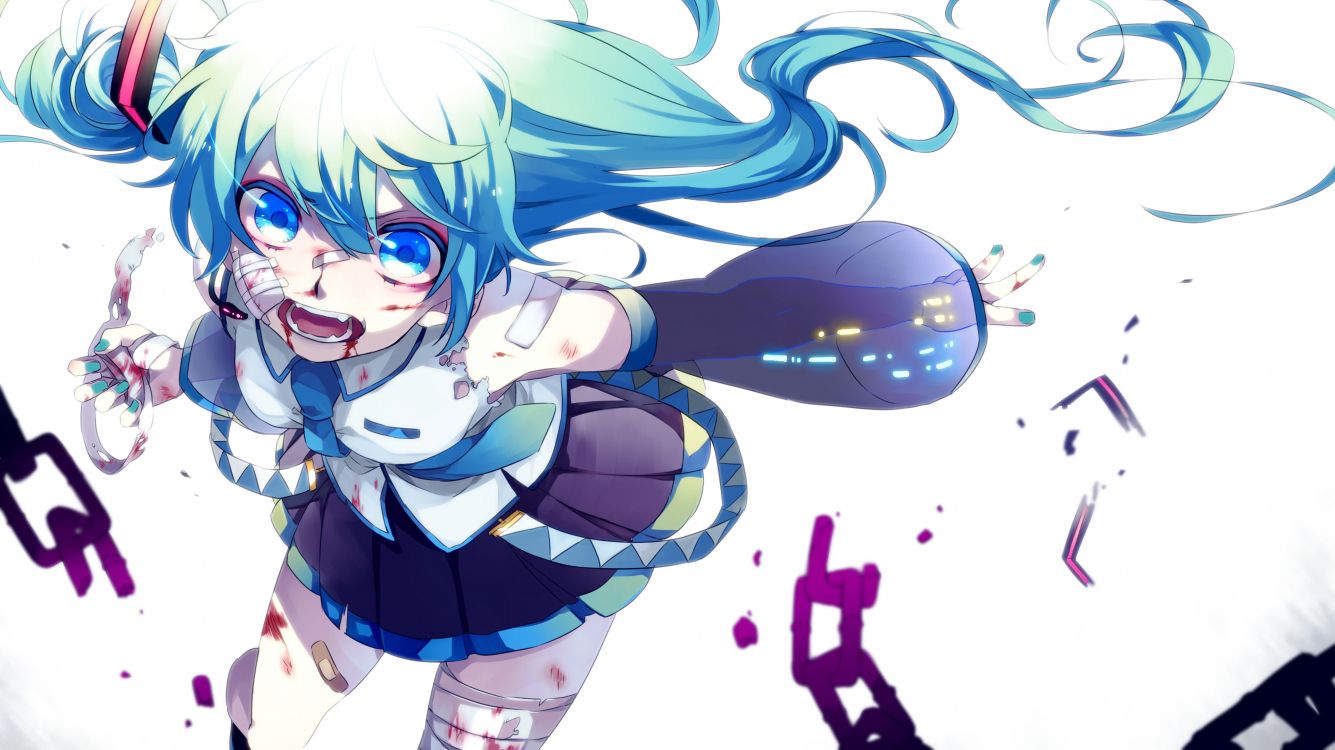 初音未来, 艺术创作, 卡通, 长长的头发, 姬切 壁纸 3846x2160 允许