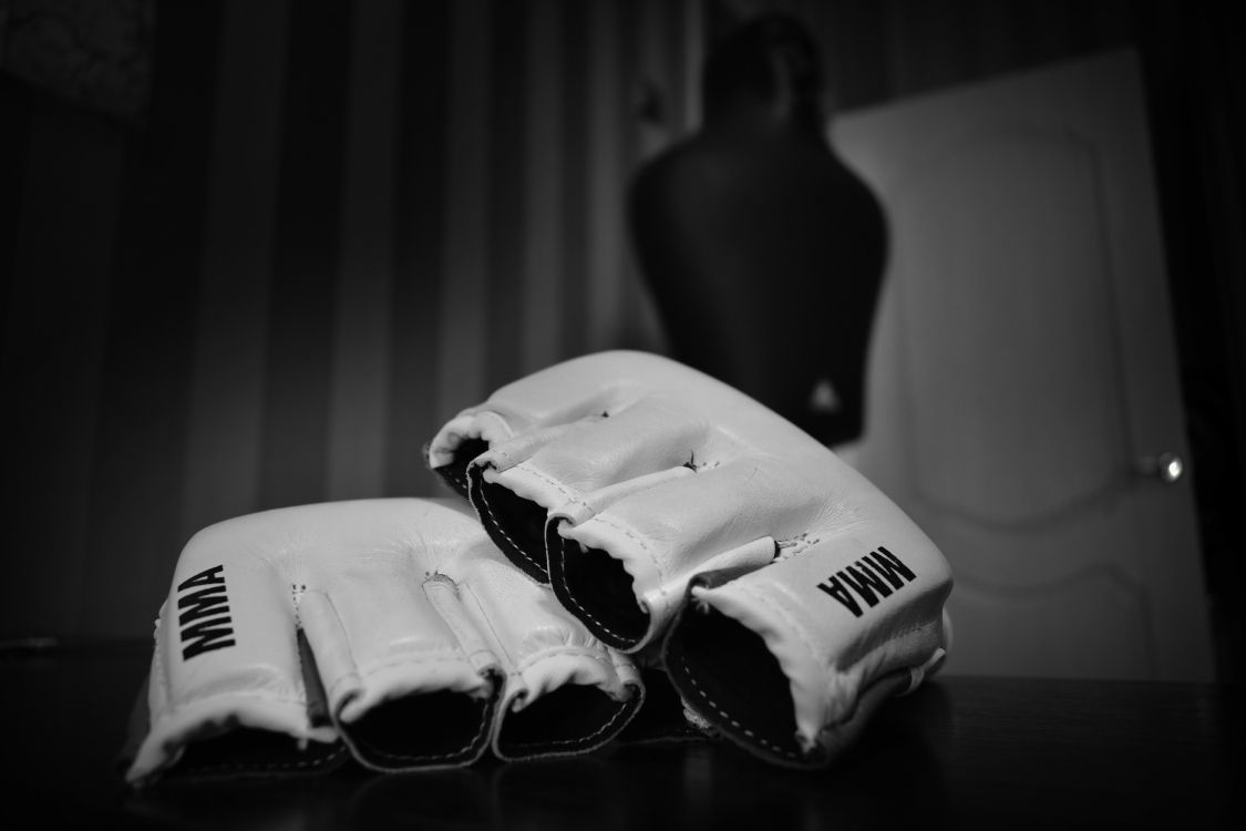 Grayscale Photo of White and Black Nike Athletic Shoes. Wallpaper in 6000x4000 Resolution