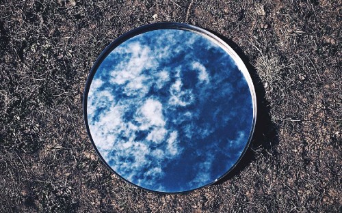 Image round blue and white clouds