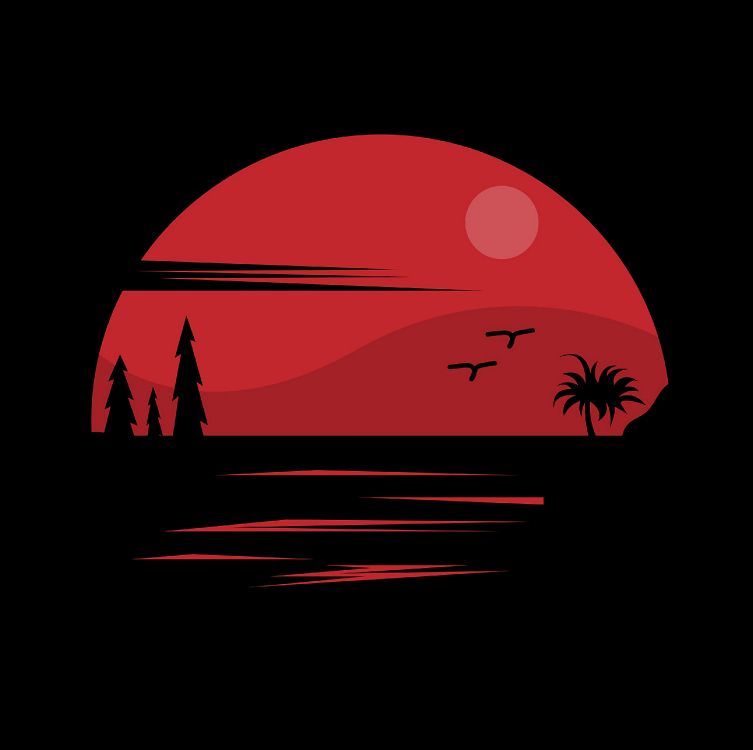 Rote Und Schwarze Vogelillustration. Wallpaper in 2800x2788 Resolution