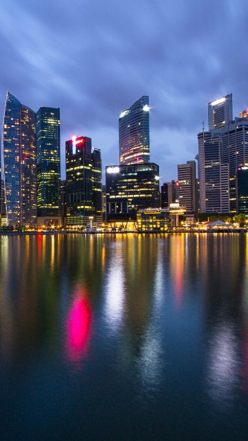 Image city skyline during night time