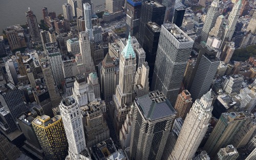 Image aerial view of city buildings during daytime