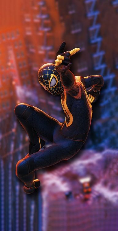 Miles Morales, Ios 16, Spider-man, Purple, Divertissement. Wallpaper in 1584x3078 Resolution