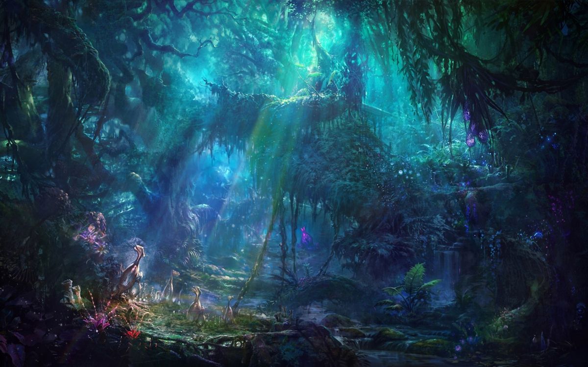 数码艺术, 科幻小说, 丛林, 概念艺术, 性质 壁纸 1920x1200 允许