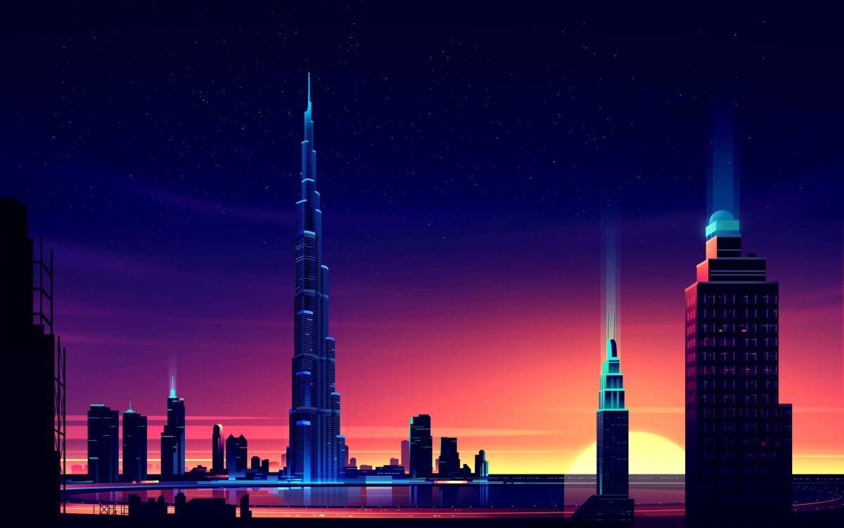 Dubaï, Burj Khalifa, Willis Tower, Burj al Alam, Tour Khalifa. Wallpaper in 2880x1800 Resolution