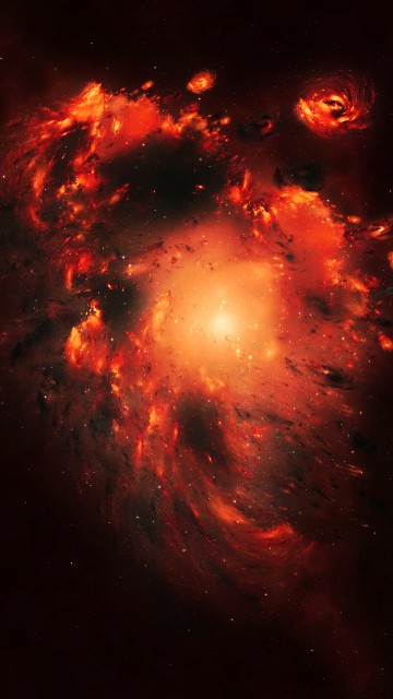 Image red and black galaxy illustration