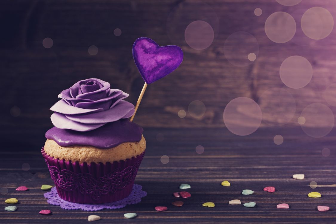 Cupcake, Gâteau, Dessert, Crème, Purple. Wallpaper in 2560x1706 Resolution