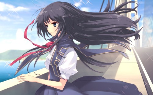 Image black haired female anime character