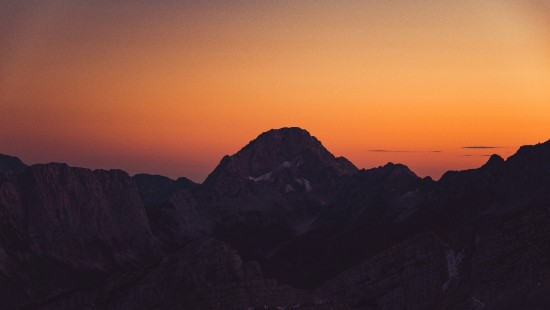 Image sunset, mountainous landforms, mountain, mountain range, cloud