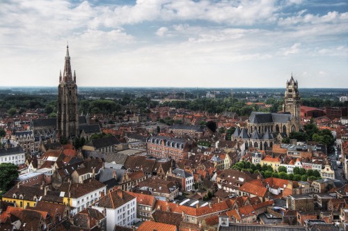 Image aerial view of city buildings during daytime