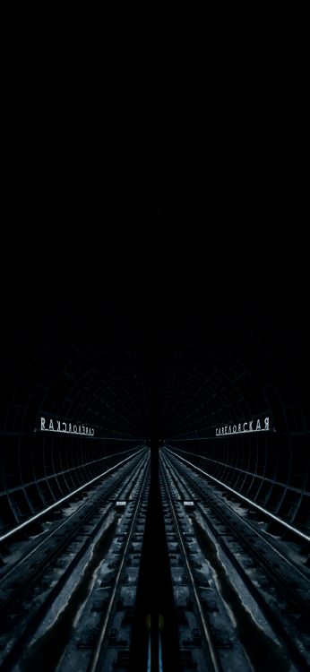 Spur, Tunnel, Schwarz Und Weiß, Parallels, Strom. Wallpaper in 1080x2340 Resolution