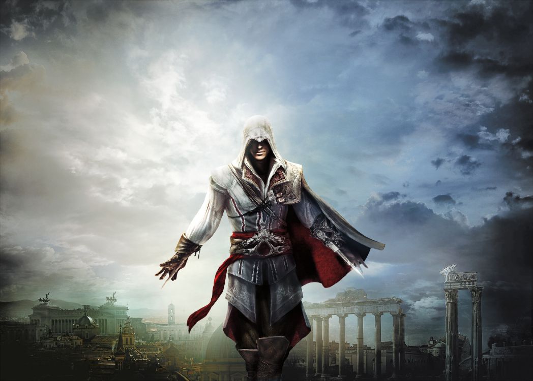 Ezio Auditore, Cloud, Video Games, Assassins Creed Revelations, Sky. Wallpaper in 3550x2540 Resolution