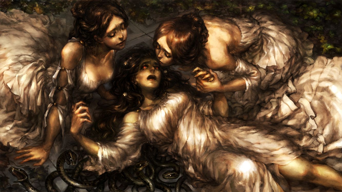 3 Frauen Liegen am Boden. Wallpaper in 2560x1440 Resolution