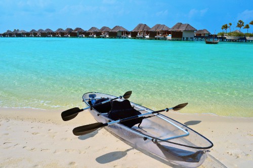 Image white and black boat on beach during daytime