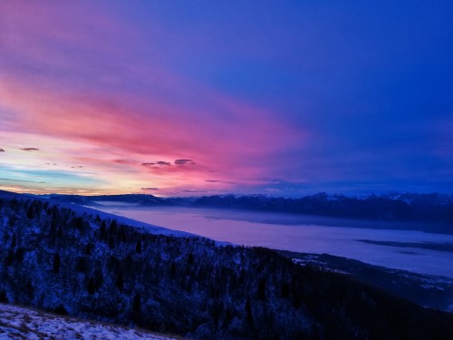 Image morning, blue, mount scenery, sea, sky