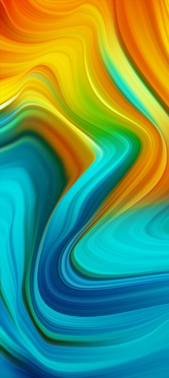 Naranja, Arte Fractal, Patrón, Verde, Azul. Wallpaper in 720x1600 Resolution