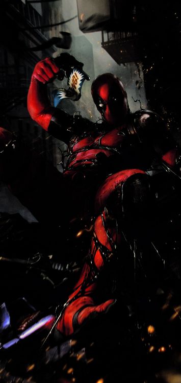 Deadpool, Arte, Evento, Recreación, Mascarilla. Wallpaper in 1220x2577 Resolution