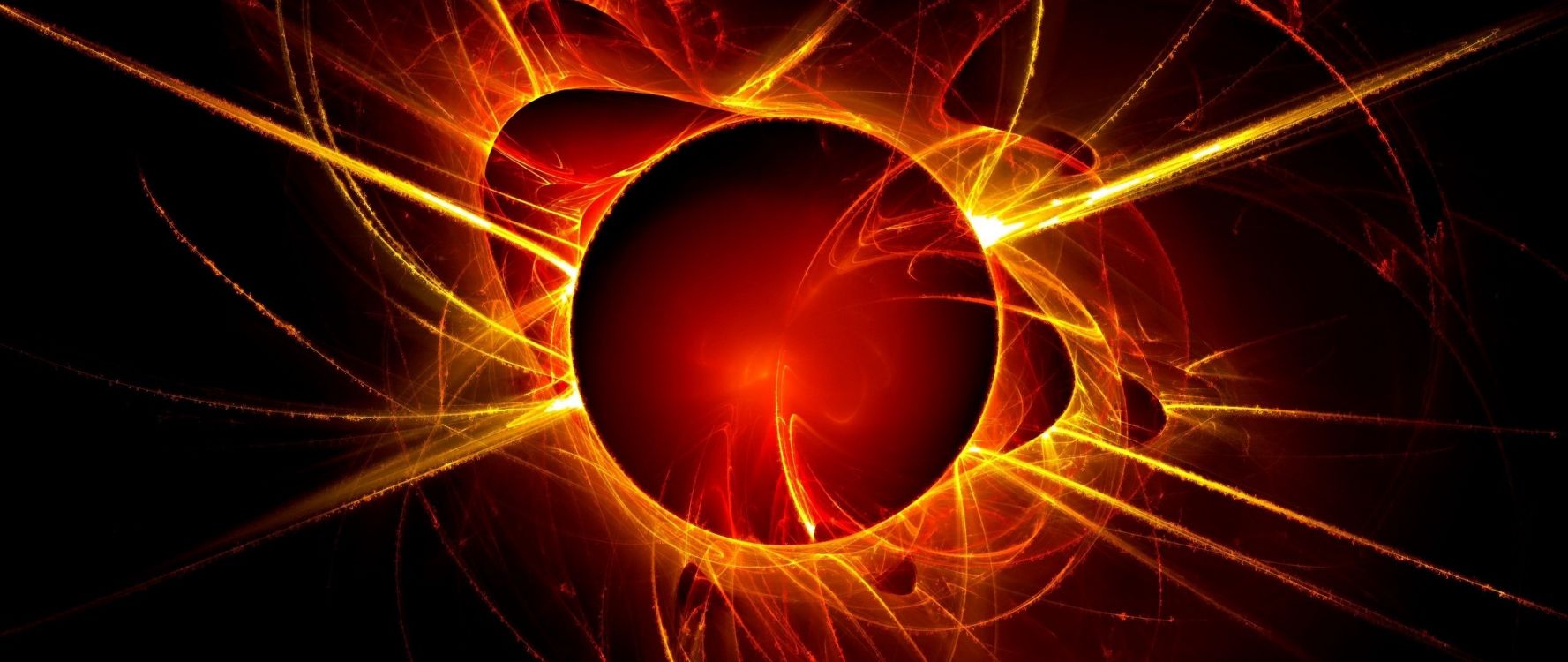 Papier Peint Numérique Lumière Jaune et Rouge. Wallpaper in 2560x1080 Resolution