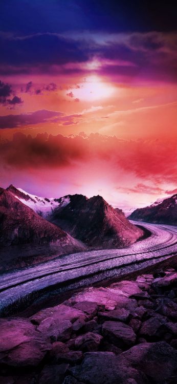Pralax Digital, Diashow, Cloud, Atmosphäre, Afterglow. Wallpaper in 1407x3045 Resolution