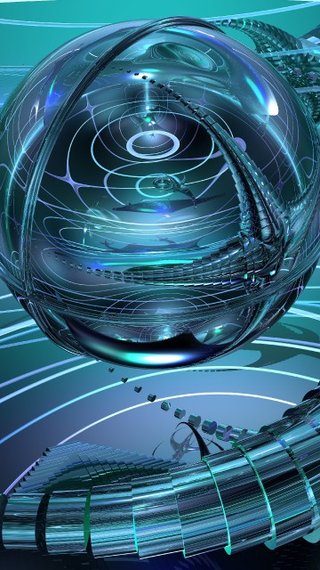 Image clear glass ball on white metal frame