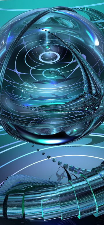 Image clear glass ball on white metal frame