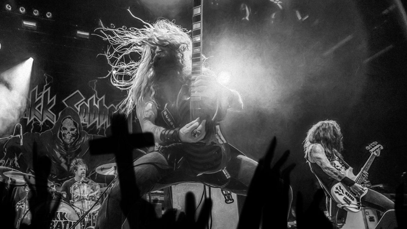 Sabbat Zakk, Black Sabbath, Noir, Performance, Concert de Rock. Wallpaper in 2048x1152 Resolution