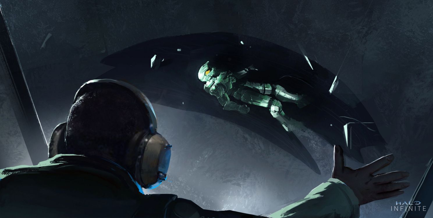 Halo Unendlich, Master Chief, Raum, Windschutzscheibe, Tauchanzug. Wallpaper in 3000x1512 Resolution