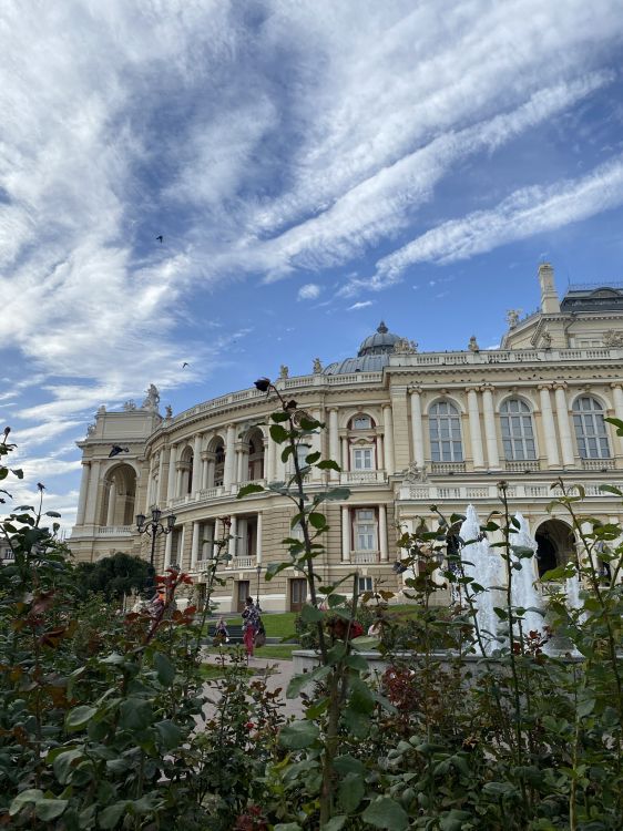 odessa opera, window, cloud, architecture, building