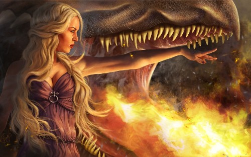 Image daenerys targaryen, dragon, mythology, cg artwork, girl