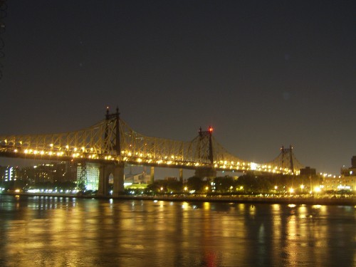 Image lighted bridge over water during night time