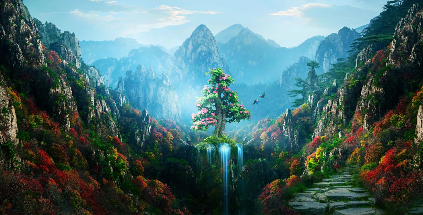 自然景观, 性质, 多山的地貌, 植被, 自然环境 壁纸 3840x1953 允许
