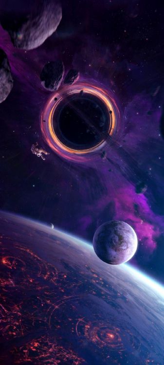 Espace Extérieur Esthétique Spatiale, Trou Noir, Espace Extérieur, Univers, Esthétique. Wallpaper in 1080x2400 Resolution
