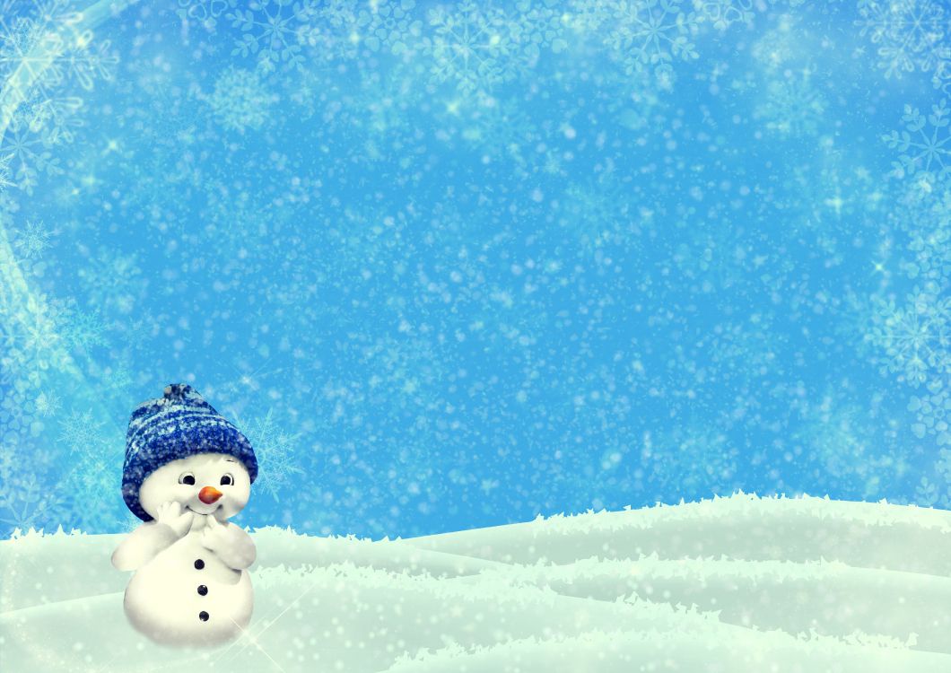 雪人, 圣诞节那天, 冬天, 冻结, 雪花 壁纸 4961x3508 允许