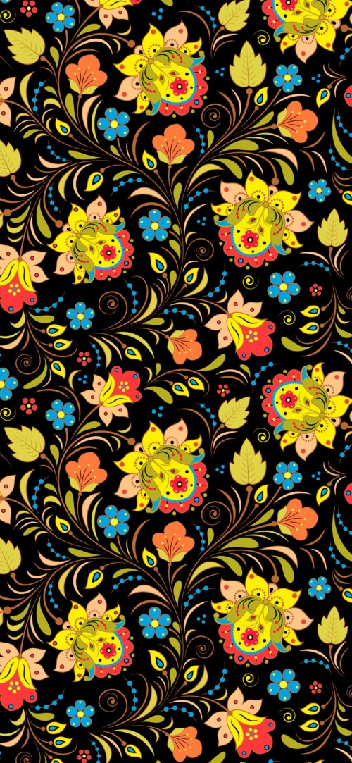 Image russian floral pattern, ornament, pattern, vector graphics, Khokhloma