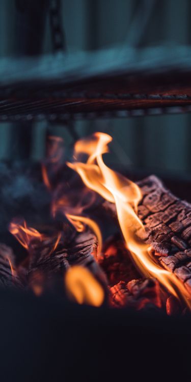 Fire, Flame, Heat, Gas, Fireplace. Wallpaper in 1280x2560 Resolution