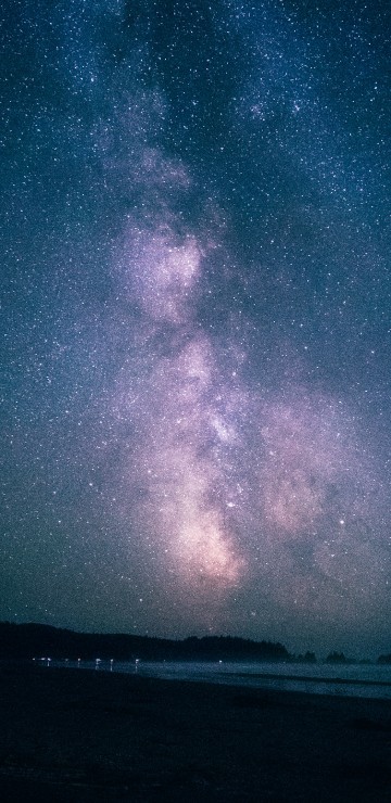 Image silhouette of mountain under blue sky during night time