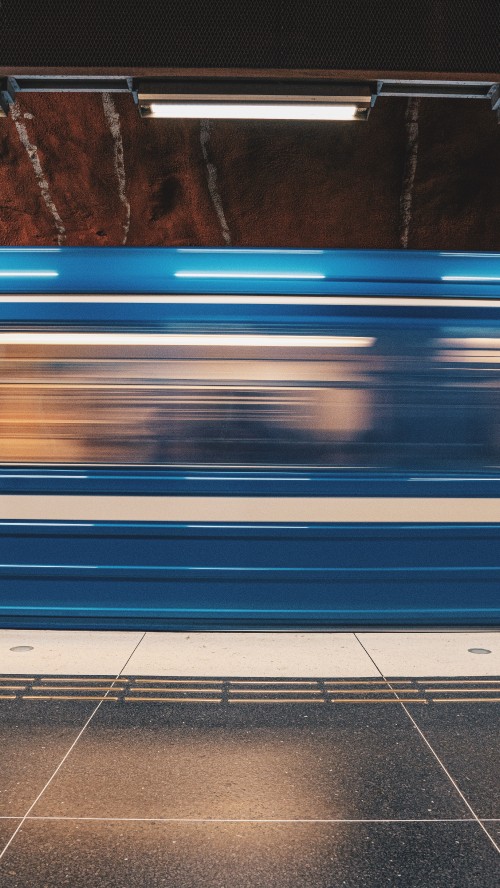 Image blue and brown wooden bench