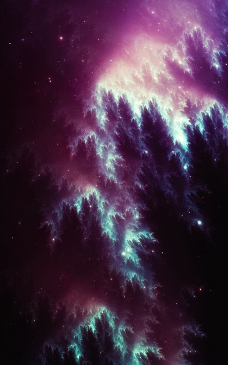 Galaxie Violette et Bleue Dans le Ciel. Wallpaper in 1600x2560 Resolution