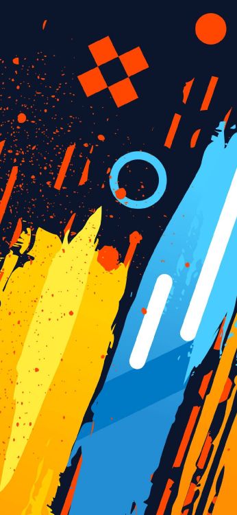 Android, Android 10, Gelb, Farbigkeit, Orange. Wallpaper in 1080x2340 Resolution