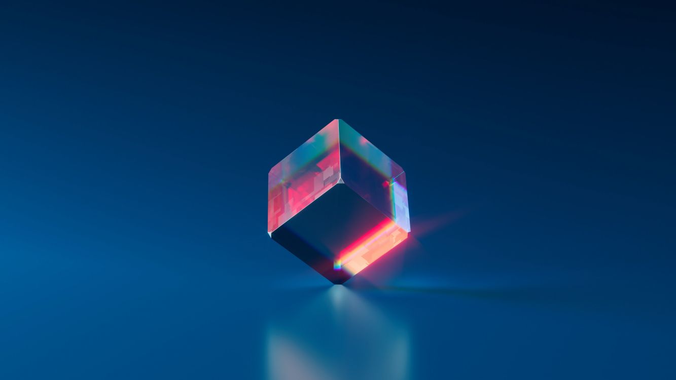 Cube de Cristal, Cube, Crystal, Blue, Rectangle. Wallpaper in 3840x2160 Resolution