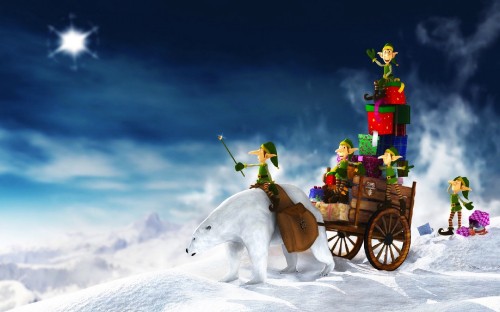 Image Christmas Day, Santa Claus, winter, snow, arctic