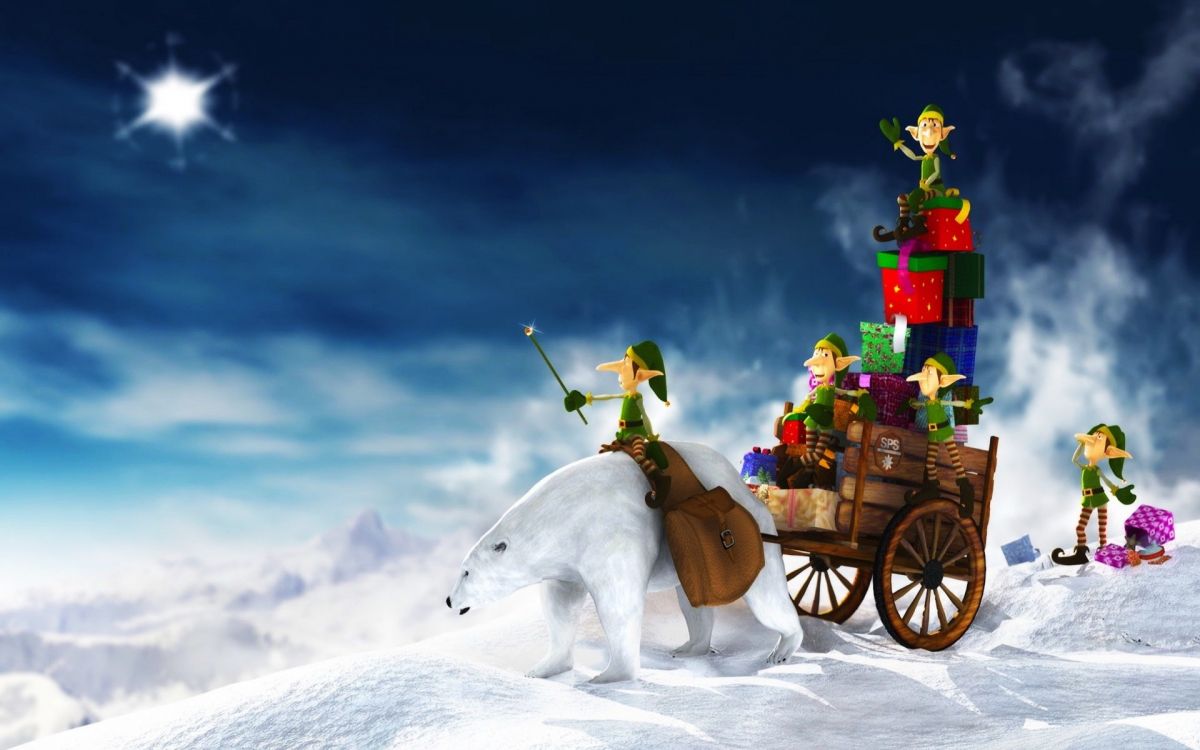 Christmas Day, Santa Claus, winter, snow, arctic