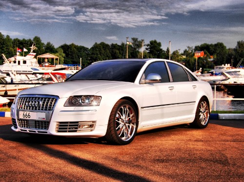 Image white mercedes benz coupe on brown soil