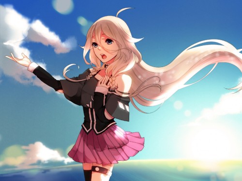 Image blonde haired girl in black and pink school uniform anime character