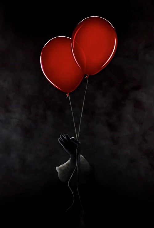 Image pennywise, balloon, human body, petal, gesture