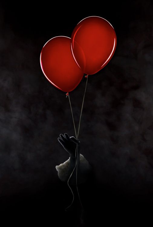 pennywise, balloon, human body, petal, gesture