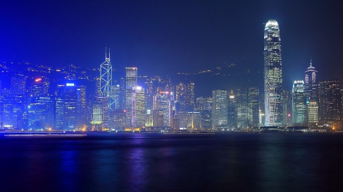 Image city skyline during night time