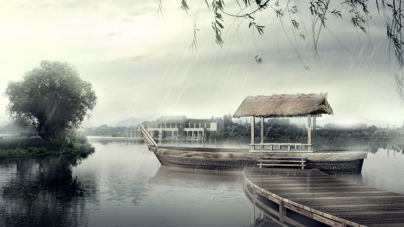 brown wooden boat on dock during daytime