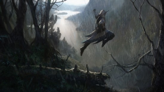 Image Assassins Creed III, assassins creed, forest, darkness, art